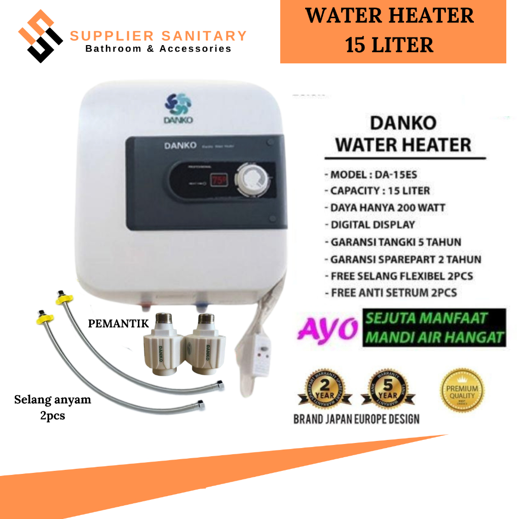 WATER HEATER DANKO 15 LITER/PEMANAS AIR DANKO DA-15ES