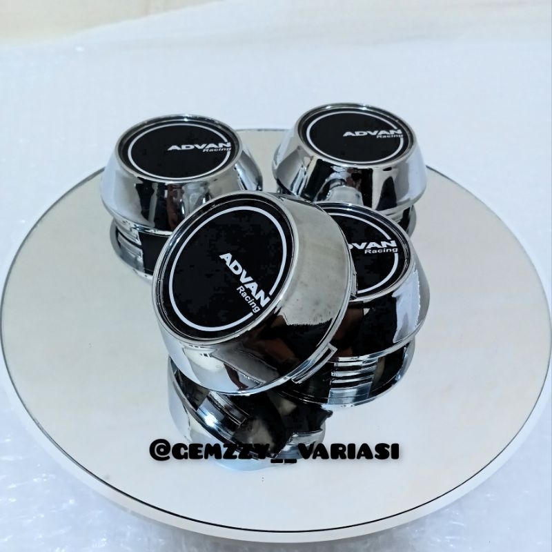 Jual dop roda tutup velg racing diameter 6,5 cm motif advan chrome ...