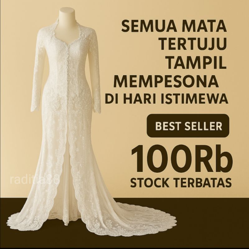 PROMO CUCI GUDANG- kebaya putih modern full payet best seller cocok untuk wisuda,pesta,akad nikah,wedding,prewedding,kondangan  murah premium anti uv