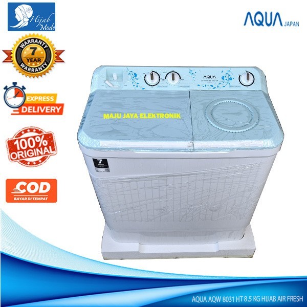 Jual AQUA Mesin cuci 2 Tabung 8.5 KG AQW 8031 HT Hijab Series Fresh Air ...