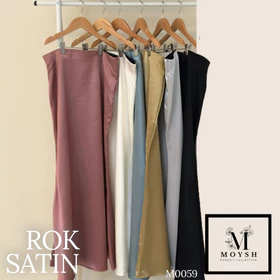 MOYSH Rok Slip Satin Mermaid Silk Skirt Baju Perempuan Lembut Maxi Soft High Quality Modis