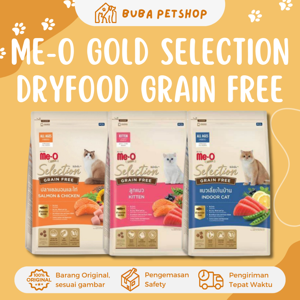 Jual Meo Gold Selection Grain Free | Me-o Makanan Kucing Kering Adult ...