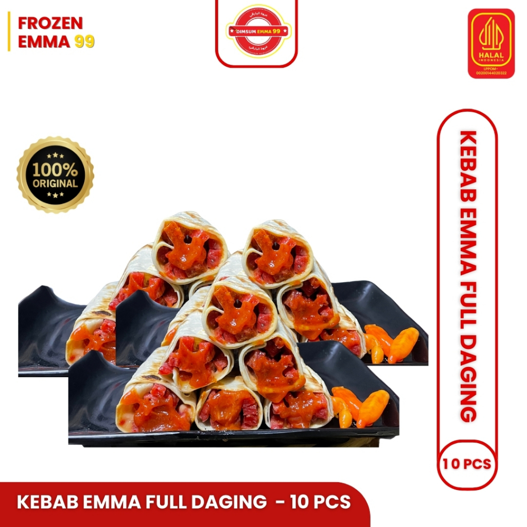 Jual Kebab Full Daging Sapi Tanpa Sayur Frozen Premium Isi 10 Pcs Halal ...