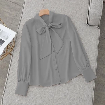 Blouse Korea Wanita Yoona Lengan Panjang Atasan Wanita Kerja Kantor Premium M L Xl Xxl Xxxl