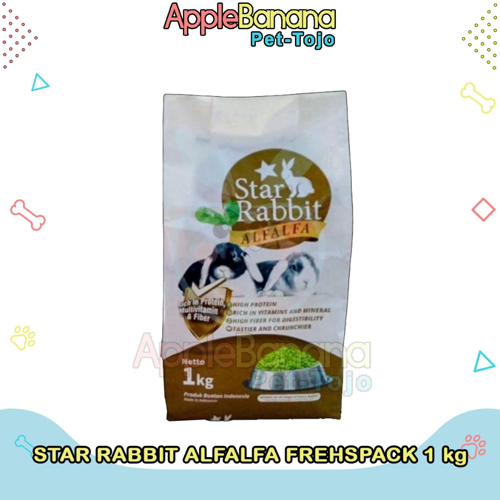 Jual Makanan Kelinci Star Rabbit Alfalfa 1 kg | Pelet kelinci star ...