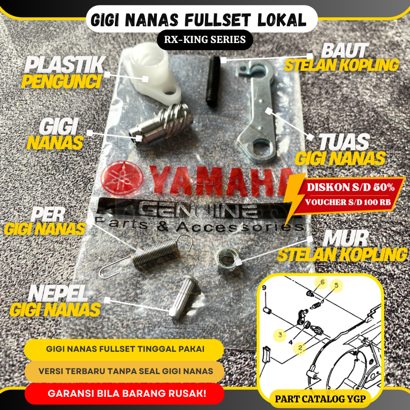 Jual Sirit Meri Tuas Gigi Nanas Rx King Rx Rxk Panjang 6 Cm Set Lokal ...