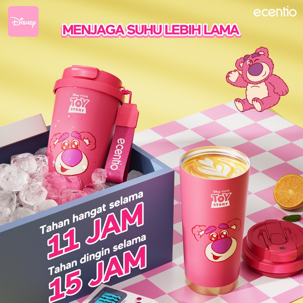 Jual [Toy Story] ecentio x Lotso Tumbler Minum 530ml Tumblr Aesthetic ...