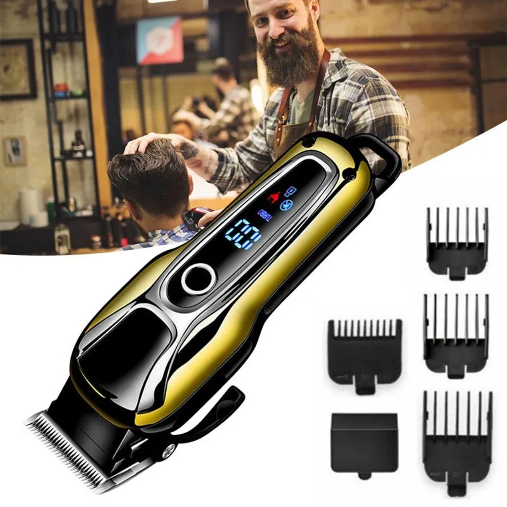 Alat Cukur Rambut Elektrik KEMEI KM 1990 Hair Trimmer Mesin Cukur Rambut Kumis Jenggot CAS Baterei LCD Display | AutoStock