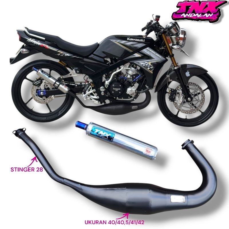 Jual Knalpot Ninja R/SS/RR Super Cobra Galvanis Press Hitam TNX Exhaust ...