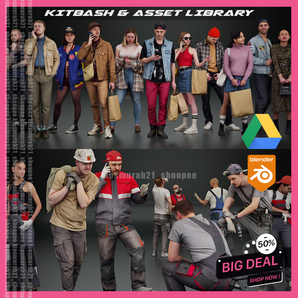 Jual Kanistra People Asset Library Kitbash 3D Model Asset Library ...