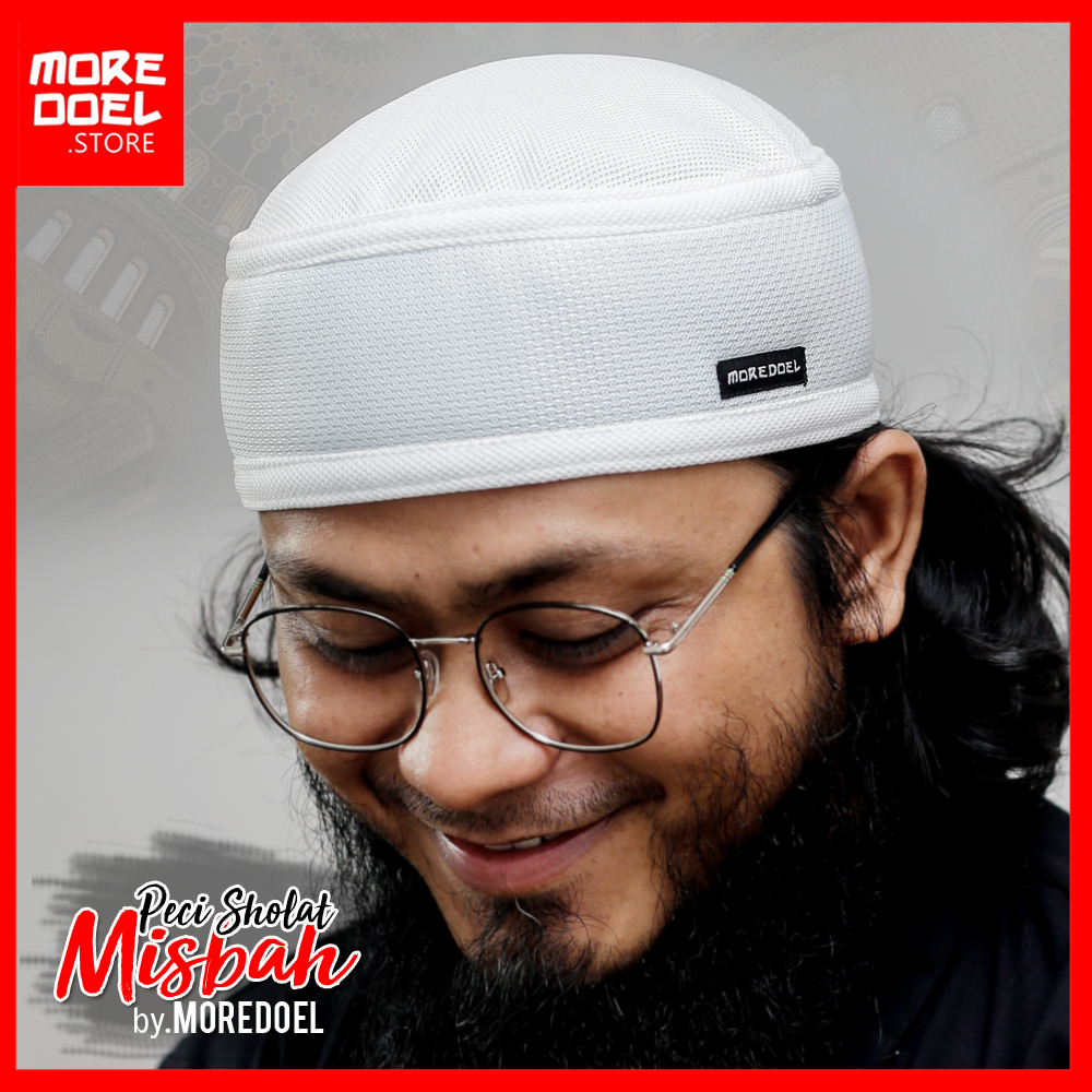 MOREDOEL - Kopiah Peci Putih Peci Dewasa Misbah Nyaman dan Casual