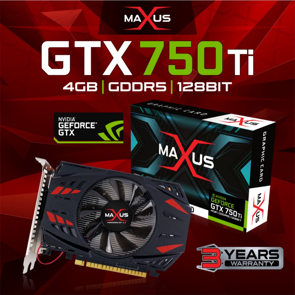 Jual VGA MAXUS GTX750 Ti 4GB DDR5 128 BIT REAL CAPACITY RESMI | Shopee ...