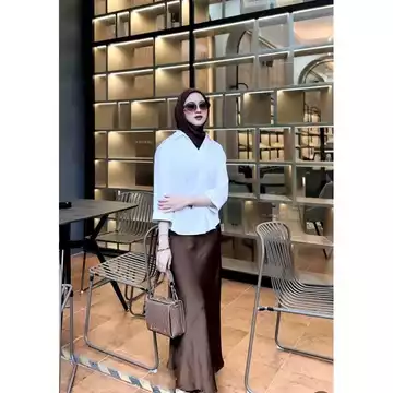 Satin Long Skirt Rok Satin Silk Panjang M Sampai XXL