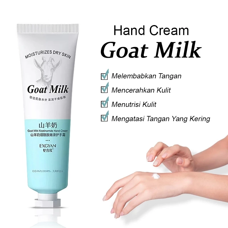 Exgyan Goat Milk Whitening Krim Tangan Susu Kambing Meremajakan Krim Tangan Handbody 30g | AutoStock