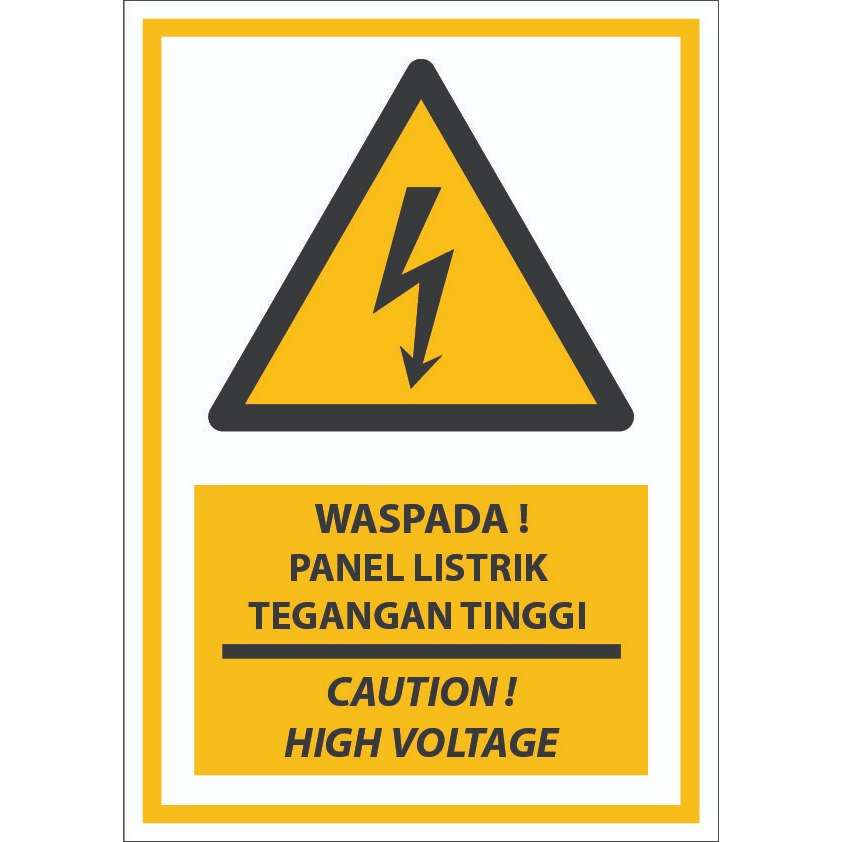 Jual Sign Akrilik K3 Waspada ! Panel Listrik Tegangan Tinggi / Caution ...
