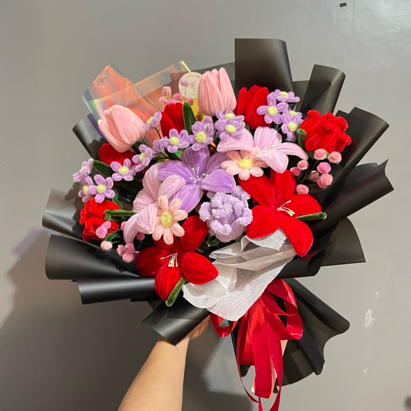 Jual buket custom lily rose tulip (warna bisa custom) | Shopee Indonesia