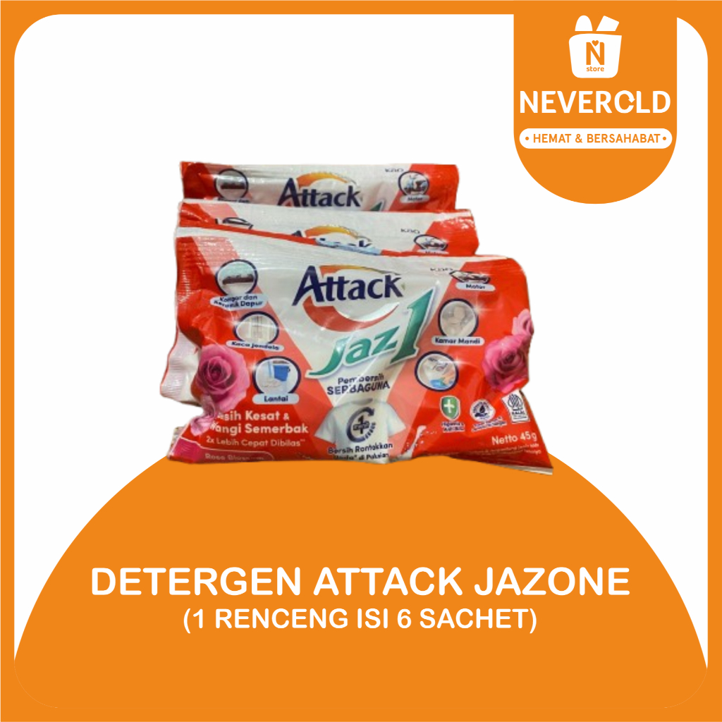 Jual Attack JazOne Deterjen Renceng isi 6 pcs x 50gr | Shopee Indonesia