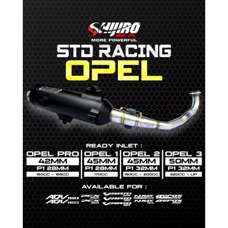 Jual KNALPOT STANDAR RACING SHIJIRO TYPE OPEL N-MAX AEROX N MAX TURBO ...
