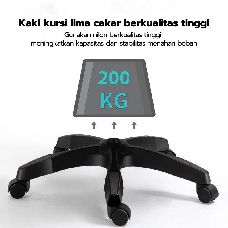 Kaki nilon lima cakar dan rol universal KUCADI Kursi Gaming