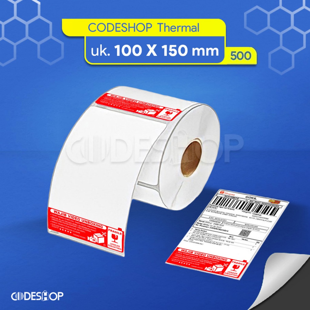 Jual Stiker Label WAJIB VIDEO UNBOXING Thermal 100 x 150 isi 500 pcs ...