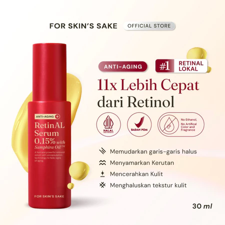 Pratinjau For Skin's Sake FSS Retinal Serum 0.15% with Samphira Oi Serum Retinoid Untuk Memudarkan Garis Halus Memudarkan Kerutan