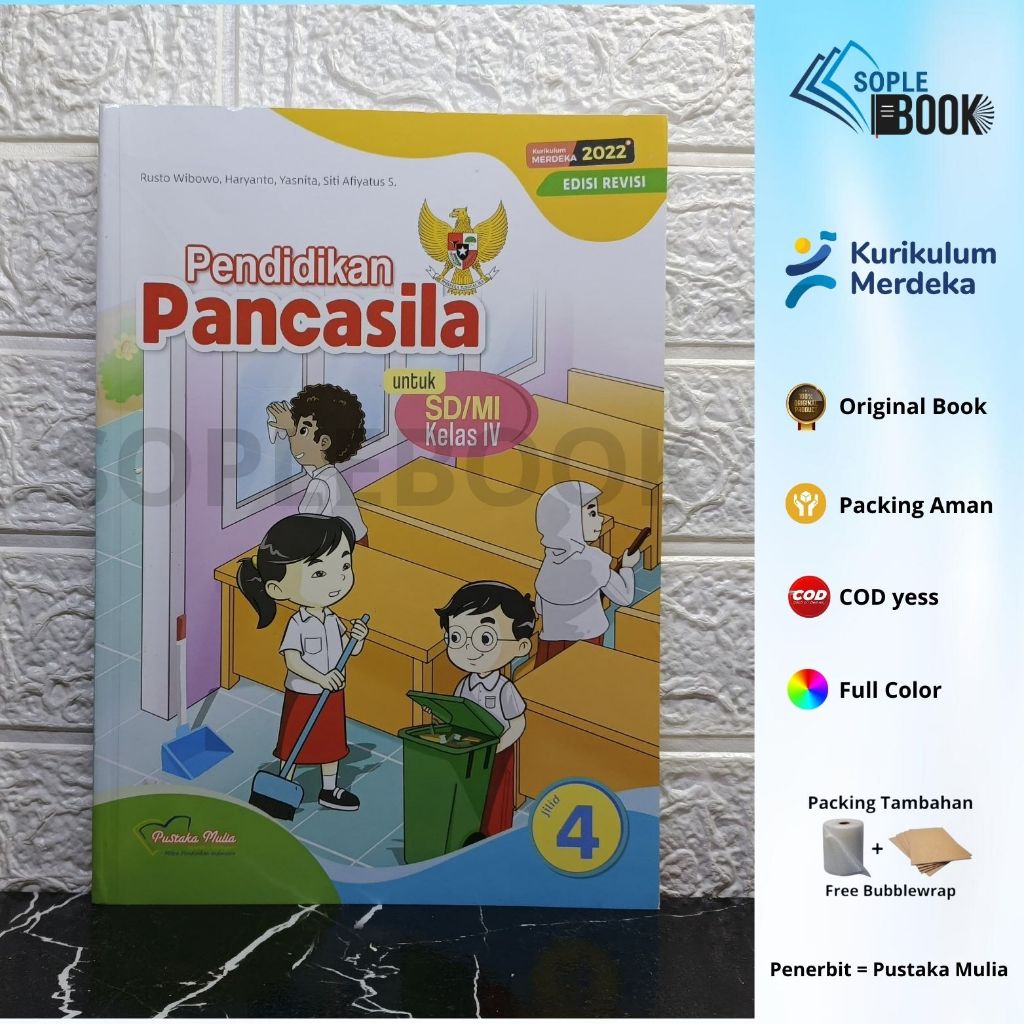 Jual Pendidikan Pancasila Kelas 4 SD/MI Revisi Pustaka Mulia Kurikulum ...