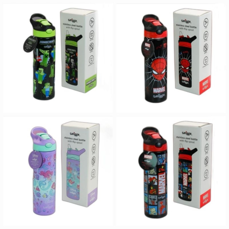 Jual smiggle stainless steel bottle with flip spout 520ml | Shopee ...