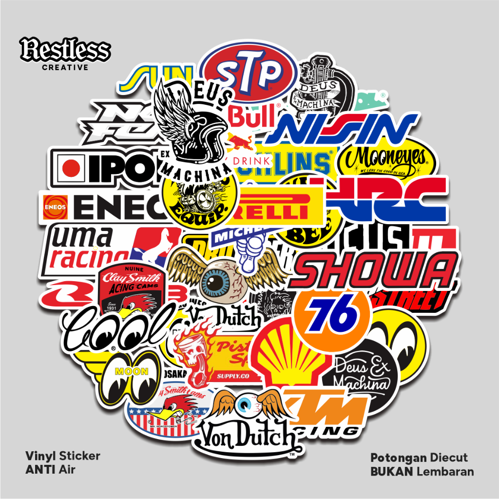Jual Stiker Racing Casing Pack Vinyl Tumbler Motor Helm Sticker Koper ...