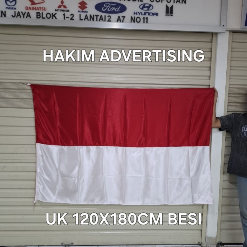 Jual redy stock bendera merah putih ukuran 120x180cm bahan satin ...