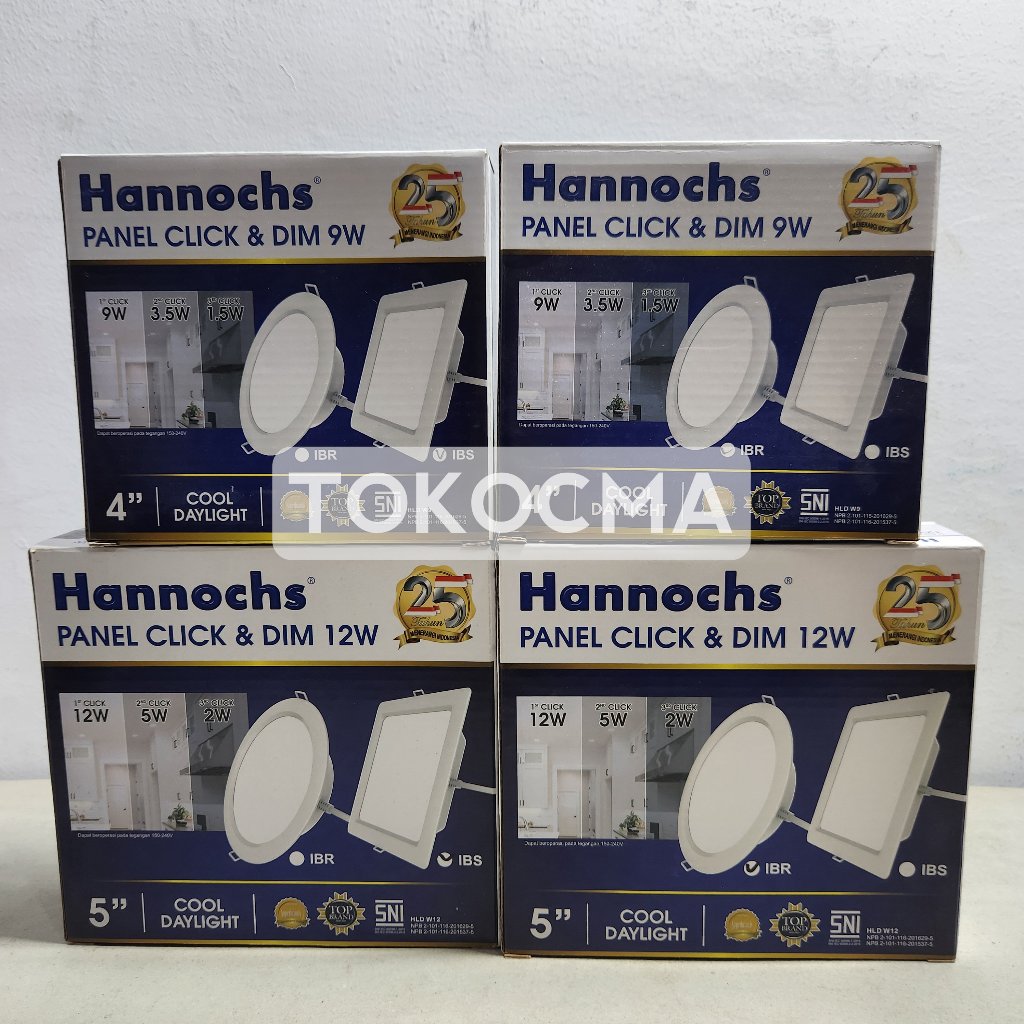 Jual Lampu LED Downlight Hannochs Panel Click & Dim IBR Round Bulat 9w ...