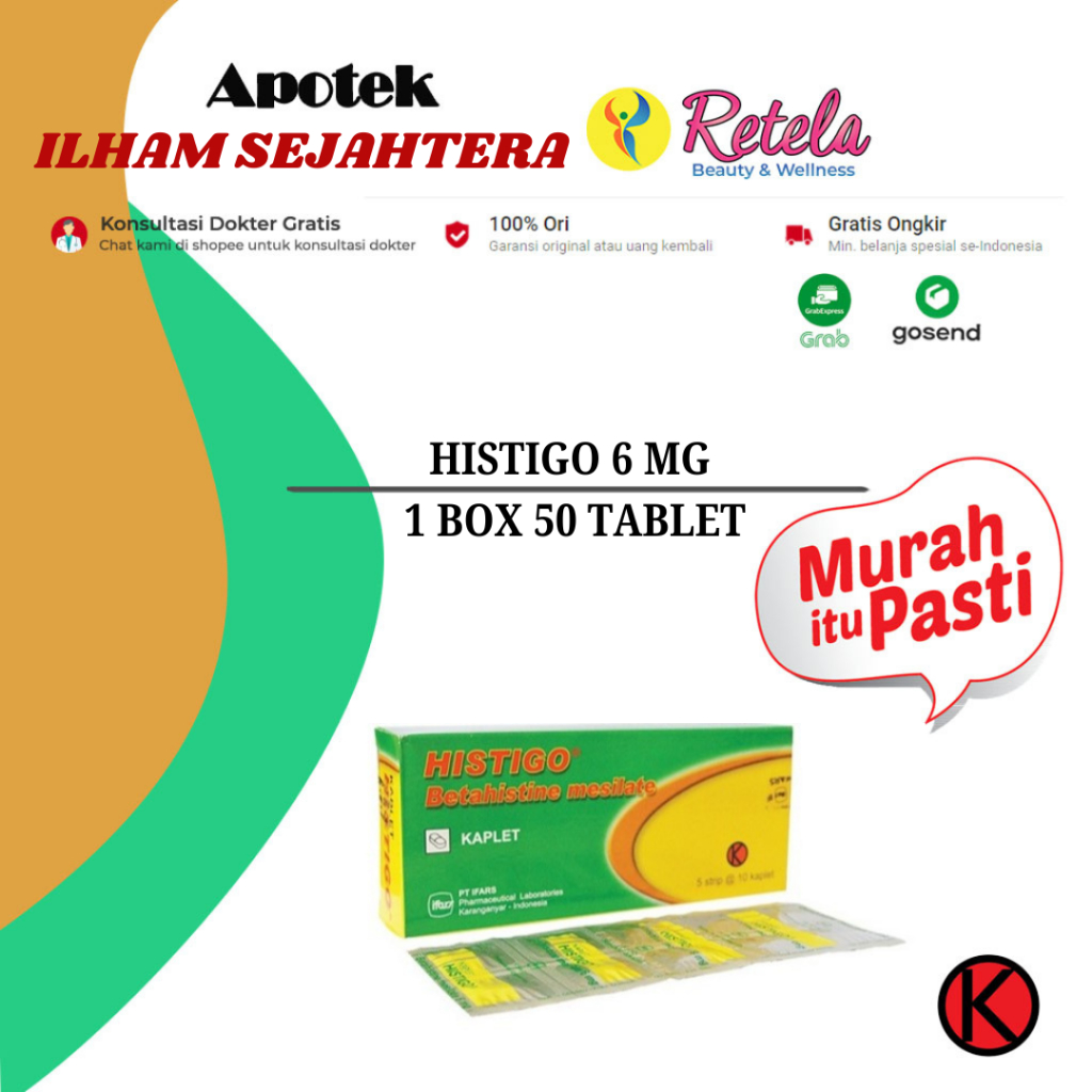 Jual HISTIGO 6 MG 1 BOX 50 TABLET | Shopee Indonesia