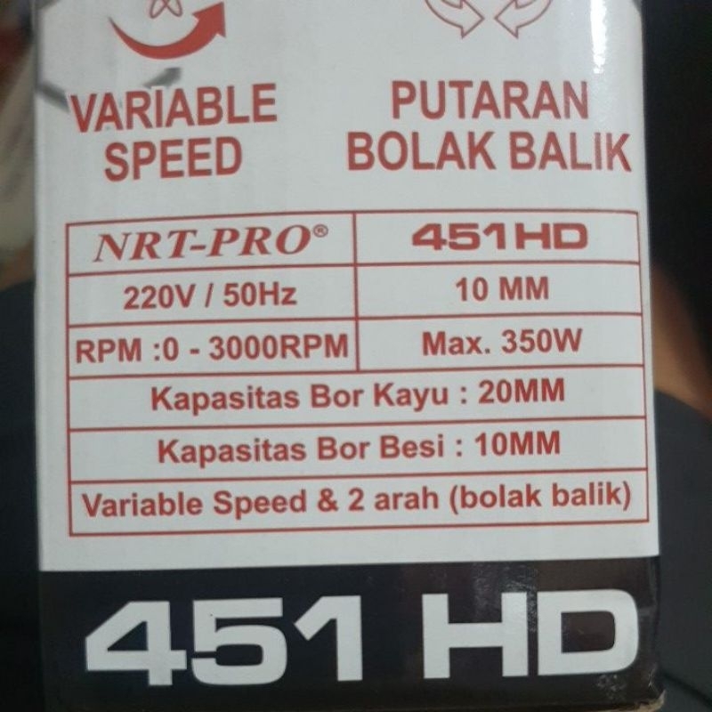Jual Mesin Bor Listrik 10mm Besi Kayu Bolak Balik Variabel Speed NRT ...