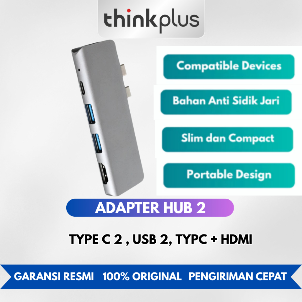 Jual Thinkplus HUB1 Converter Adaptor USB Type-C Multi-Fungsi USB 3.1 ...
