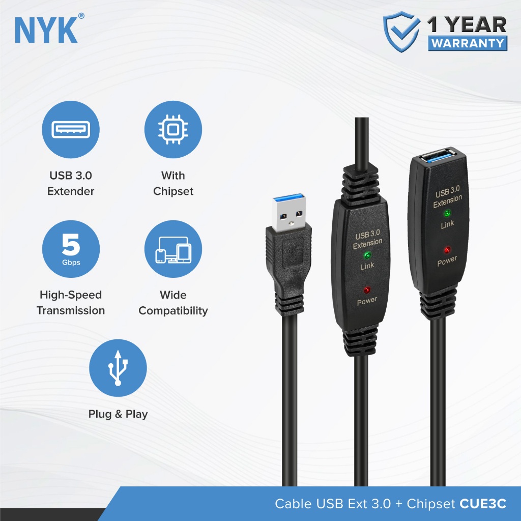 NYK Kabel Extension USB 3.0 Extender Aktif with Chipset 5 Meter COD (3)