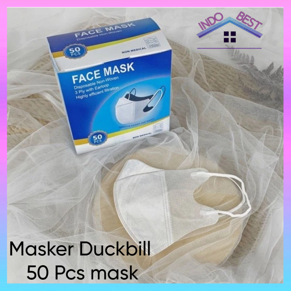 Jual Indoboss | Masker Wajah Duckbill Face Mask 3 Ply Duck Bill Garis ...