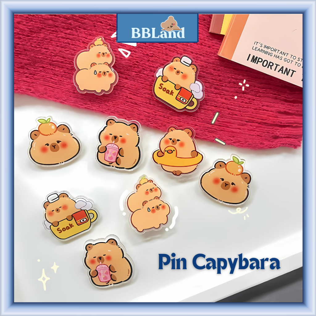 Jual Pin Bros Aklirik Cartoon Kapibara Lucu Untuk Pasang Di Tas Pakaian