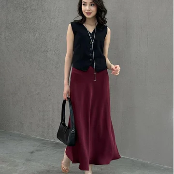 Satin Long Silk Rok Satin Duyung Panjang S Sampai 3xl