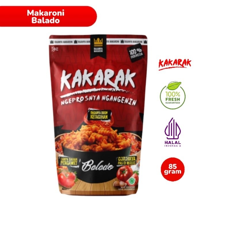 Jual KAKARAK - Makaroni Fusilli Rasa Balado 85gr | Shopee Indonesia
