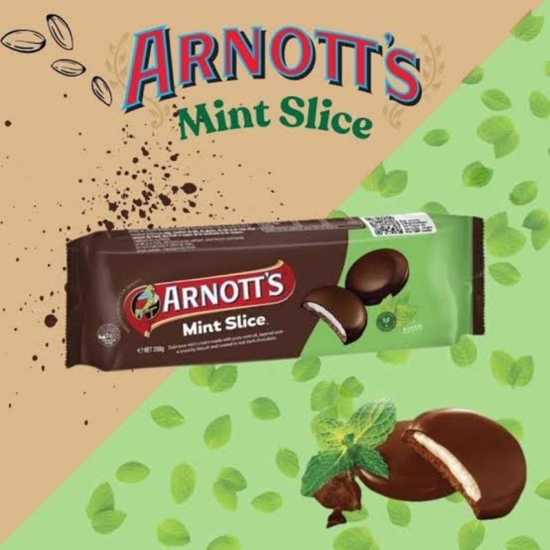 Jual [200gr] Arnott's Mint Slice - Arnotts Biskuit Lapis Rasa Cokelat ...
