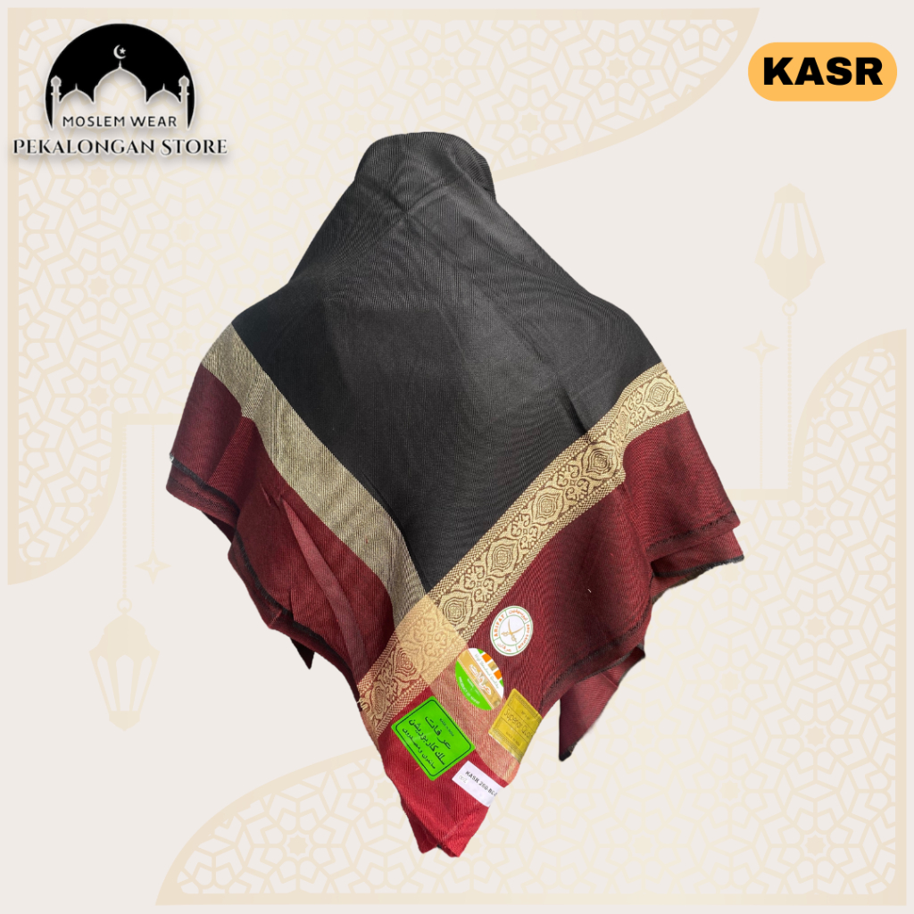 Jual Sorban Arifat Arafat Dobby Persegi Non Rumbai Hitam Komb. Warna ...