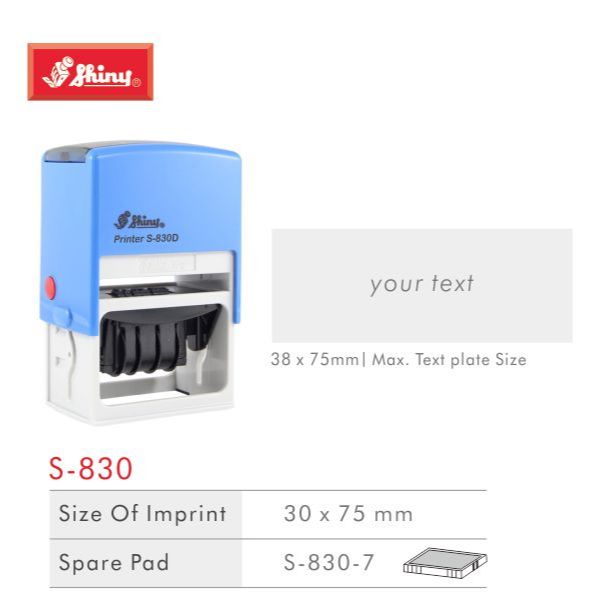 Jual Stempel Shiny S-830 Custom Huruf/otomatis self ink | Shopee Indonesia