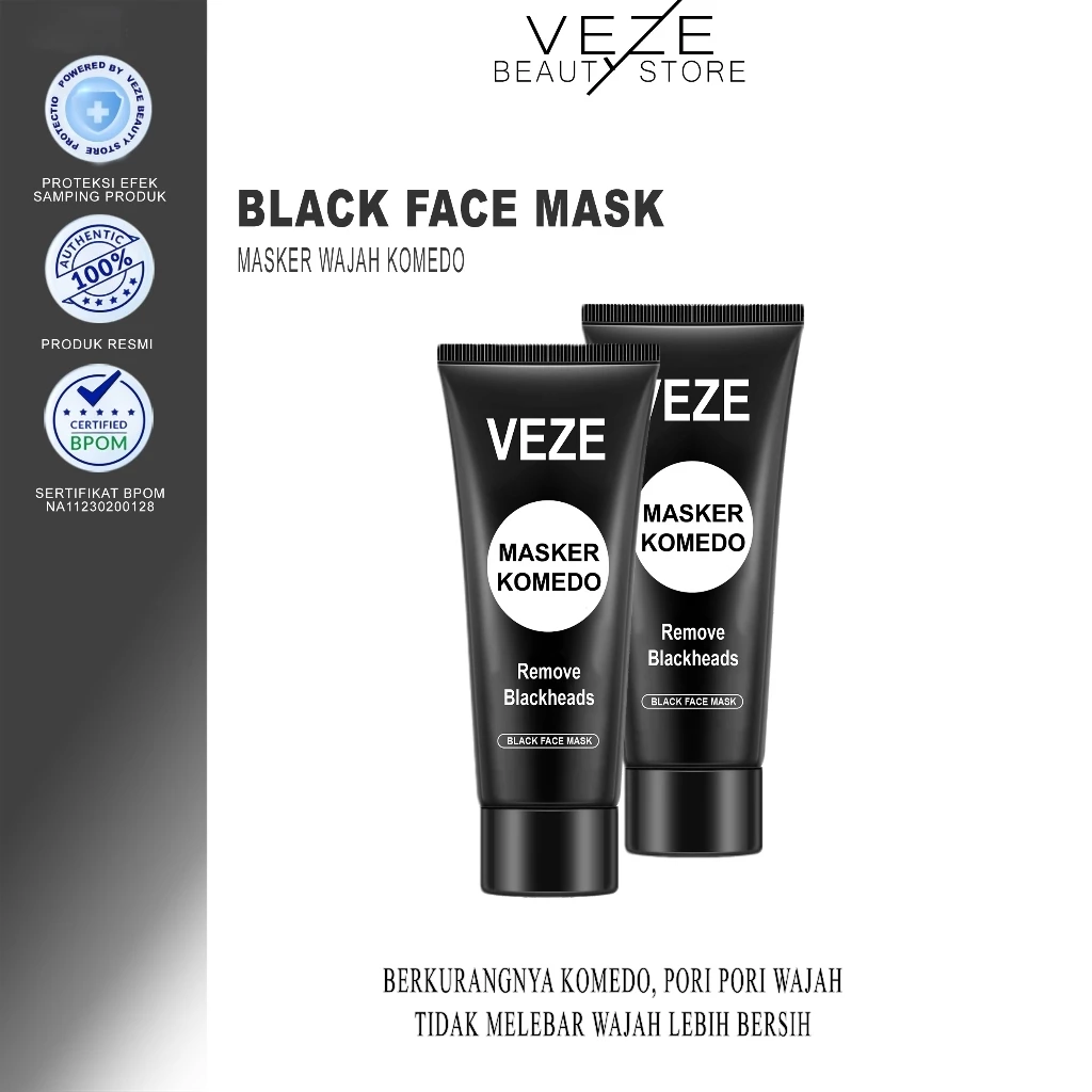 Veze Blackhead Remover Cleansing Masker Wajah BPOM Peel Off Mask Penghilang Komedo | AutoStock