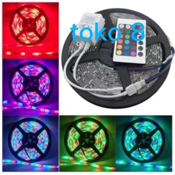 Lampu Led Strip Rgb Remote Warna Warni 5 Meter Anti Air Free Adaptor 2835 10