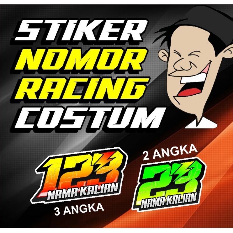Jual stiker custom nomor racing nama dan nomor sendiri | Shopee Indonesia