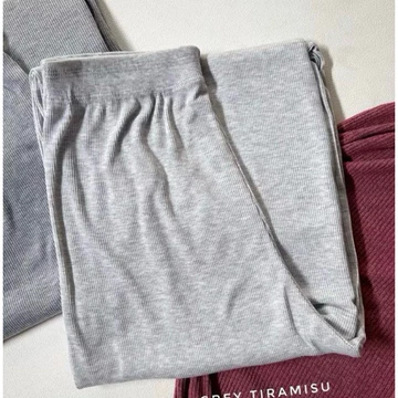 Celana Kulot Premium Rib Knit Celana Panjang Wanita Celana Kulot Knit Polos Wanita