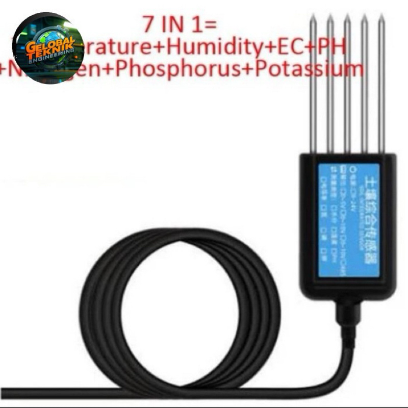 Jual RS485 Soil NPK PH EC Temp humidity Sensor tester 7 in 1 soil ...
