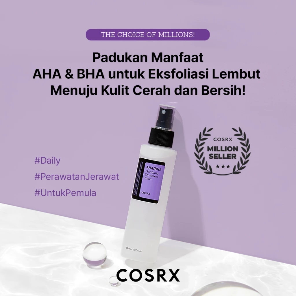 COSRX AHA/BHA Clarifying Treatment Toner - 150 ML (Toner Eksfoliasi Ringan Untuk Semua Jenis Kulit) - Astarani Glow ビューティーケア
