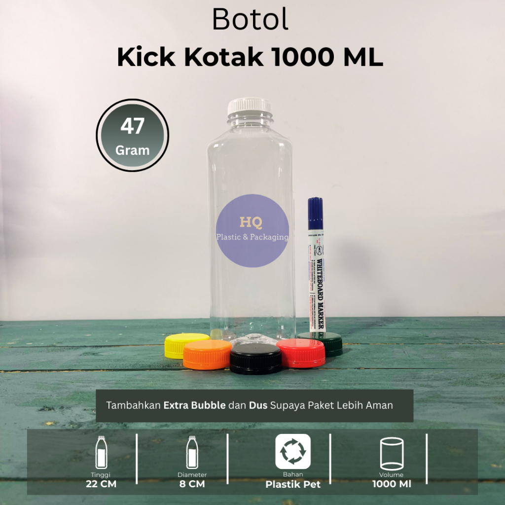 Jual Botol Kick 1000 ml | Botol Kale Kotak 1 Liter | Kale Kotak 1000ml ...
