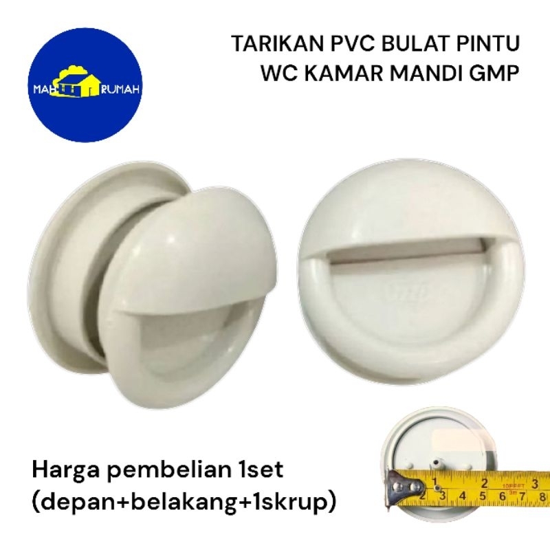 Jual TARIKAN Gagang Handle PVC Plastik Bulat Pintu WC Kamar Mandi Putih ...