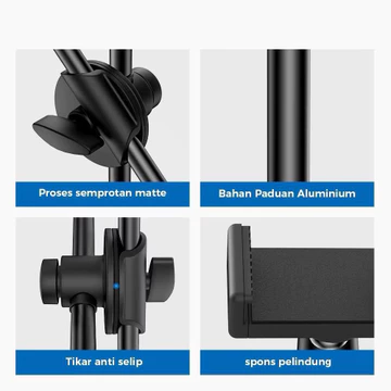 Tripod 70CM Phone Tripod Phone Stand Holder Phone Metal Bracket 360° For Live